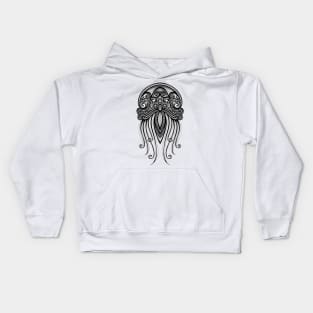 Decorative Jellyfish with Stamped Texture Kids Hoodie